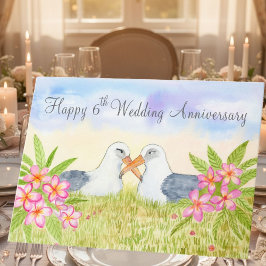 Happy 6th Wedding Anniversary Laysan Albatross Karte