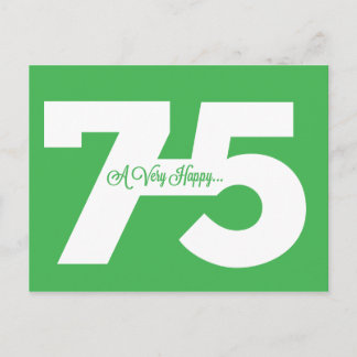 Happy 75. Geburtstag Meilenstein Postkarten - in g