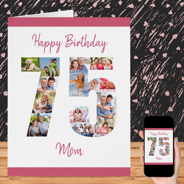 Happy 75. Geburtstag Tochter Big 75 Foto Collage (Von Creator hochgeladen)