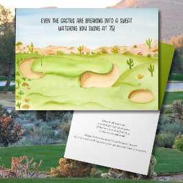 Happy 75. Geburtstag Wüste Golfplatz Aquarell Karte