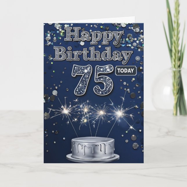 Happy 75. Geburtstagskarte Karte (Vorderseite)