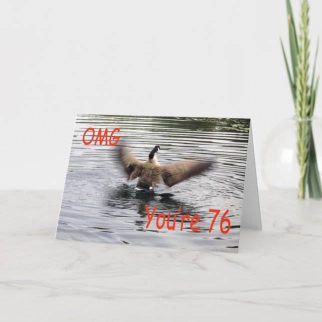 Happy 76. Geburtstag Gänseflattern Karte (Vorderseite)