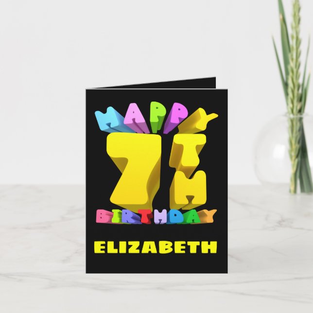 Happy 7th Birthday Card Feiertagskarte (Vorderseite)