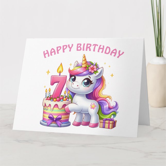Happy 7th Birthday Card Karte (Vorderseite)