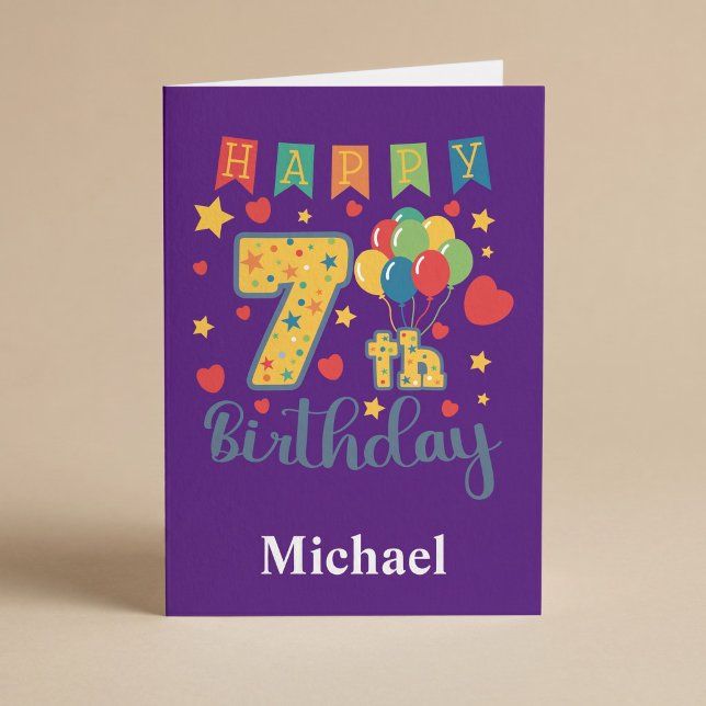 Happy 7th Birthday Card Karte (Von Creator hochgeladen)