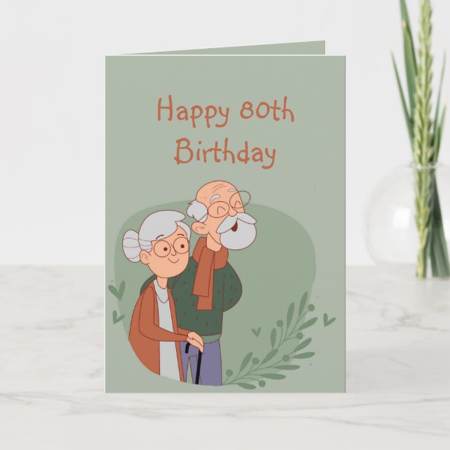 Happy 80. Geburtstag Funny Golden Years Old Age Karte (Vorderseite)