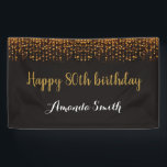 Happy 80th Birthday Banner. Black and Gold Glitter Banner<br><div class="desc">Happy 80th Birthday Banner for women or man. Black and Gold Glitter Birthday Party Banner. Gold Glitter Confetti. Black and White Stripes. Printable Digital. For further customization,  please click the "Customize it" button and use our design tool to modify this template.</div>