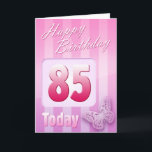 Happy 85. Geburtstag Grand Mother Great-Aunt Mum Karte<br><div class="desc">Grußseite 1: Herzlichen Glückwunsch zu Ihrem Geburtstag. Grußseite 2: Denken Sie an Sie mit Liebe an Ihren Geburtstag und wünschen Sie alles,  was Ihnen heute und immer Freude und Glück bringt.</div>