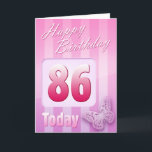 Happy 86. Geburtstag Grand Mother Great-Aunt Mum Karte<br><div class="desc">Grußseite 1: Herzlichen Glückwunsch zu Ihrem Geburtstag. Grußseite 2: Denken Sie an Sie mit Liebe an Ihren Geburtstag und wünschen Ihnen alles,  was Ihnen heute und immer Freude und Glück bringt.</div>