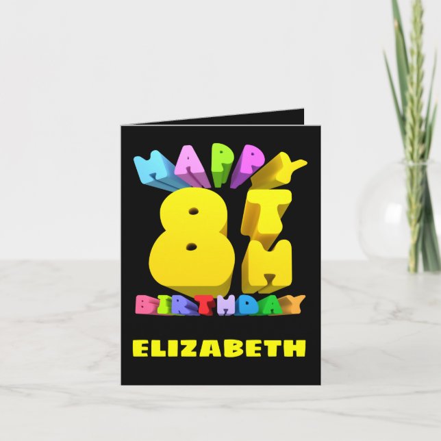 Happy 8. Geburtstagskarte Feiertagskarte (Vorderseite)