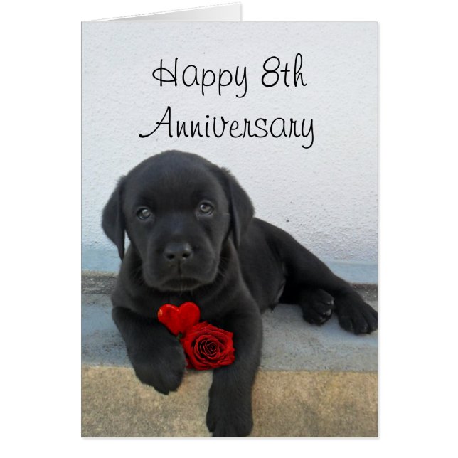 Happy 8. Jubiläum Labrador Welpengrüßkarte (Vorne)