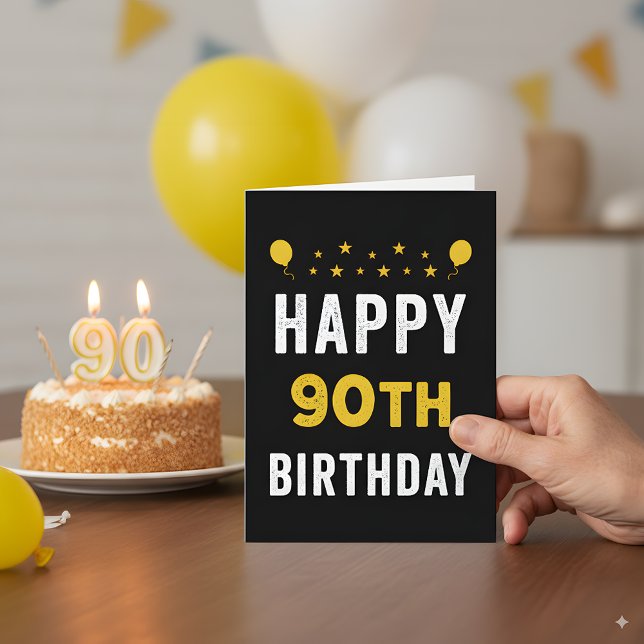 Happy 90. Geburtstag Nichtagierendes Party Karte (Von Creator hochgeladen)