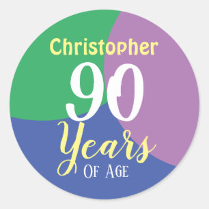 Happy 90th Birthday Classic Round Sticker