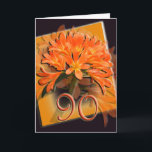 Happy 90th Birthday Greeting Card Karte<br><div class="desc">Eine einfache, aber elegante Karte zum Feiern eines 90. Geburtstages. Erstellt aus einem originalen Aquarellbild.</div>