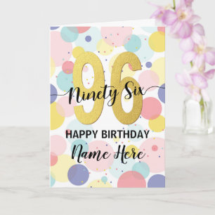 Happy 96. Geburtstag Pastel Rainbow Gold Frau Karte