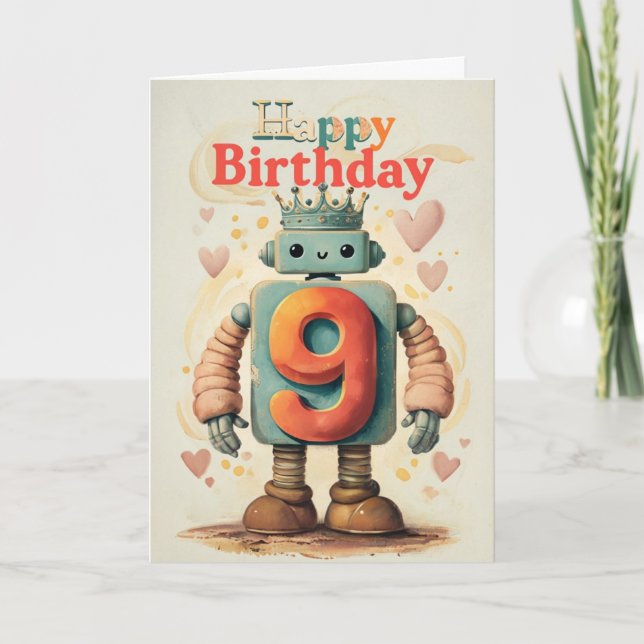 Happy 9. Geburtstagskarte Karte (Vorderseite)
