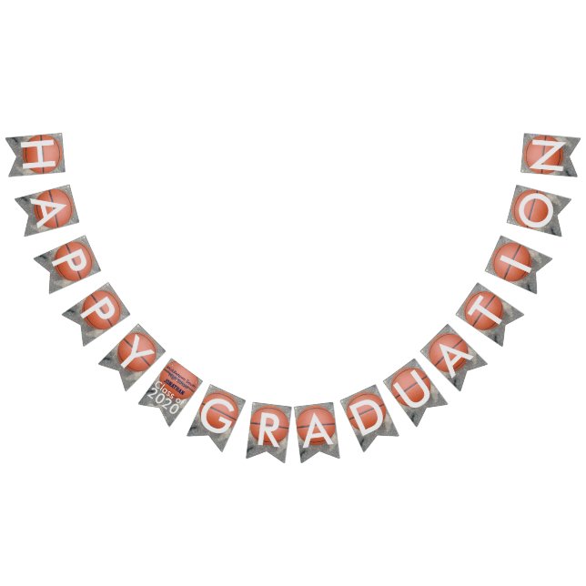 Happy Abschluss Basketball Blue Bunting Banner (Alle)