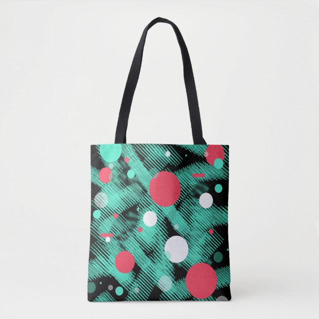 Happy Abstrakt Print Tote Bag Tasche (Vorderseite)