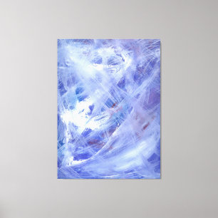 Happy Abstrakte Acrylmalerei in blau-weiß Leinwanddruck