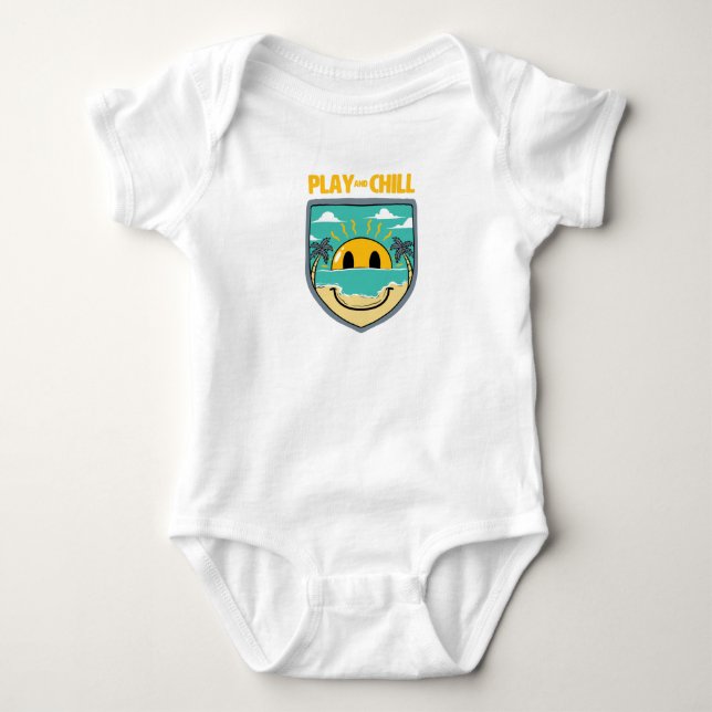 Happy Abzeichen Baby Strampler (Vorderseite)