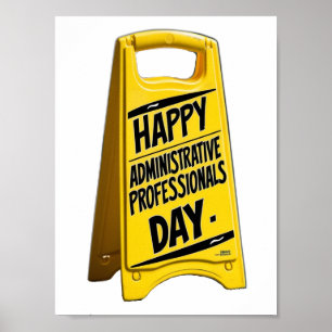 Happy Administrative Professionals Gelbes Zeichen Poster