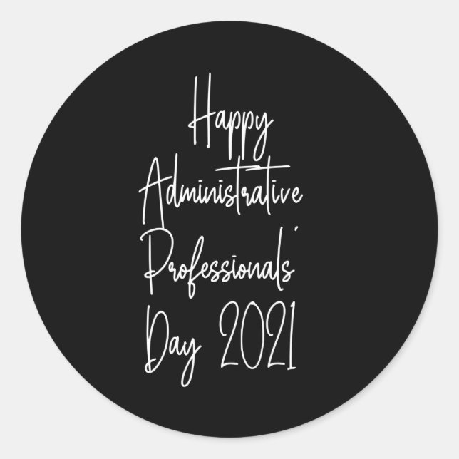 Happy Administrative Professionals Tag 2021 Admin Runder Aufkleber (Vorderseite)