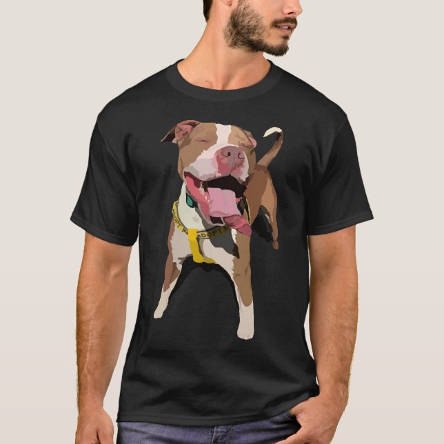 Happy Adoptable Pitbull T-Shirt (Vorderseite)