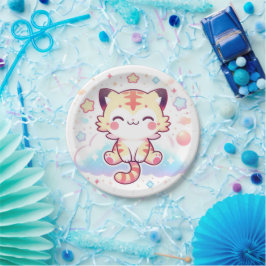 Happy Adorable Tiger Baby Dusche Pappteller