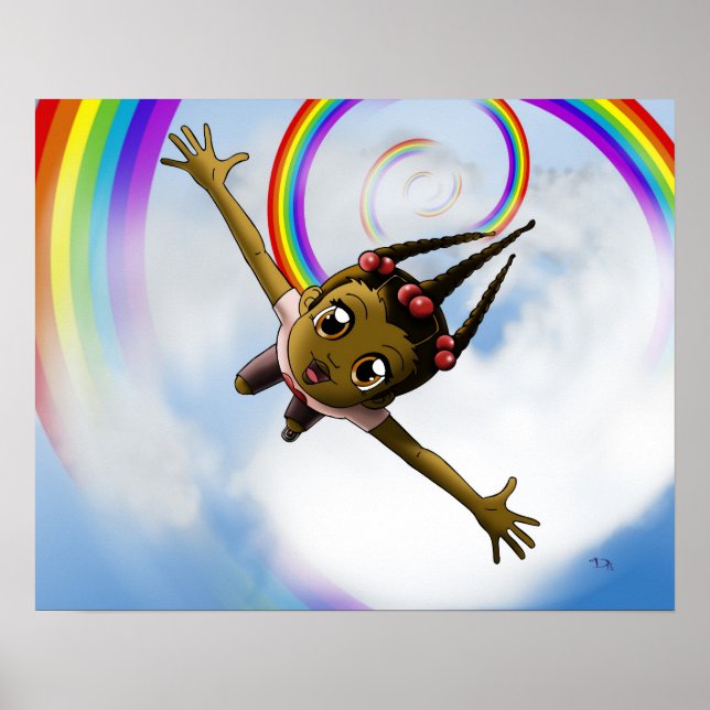 Happy African American Girl Poster (Vorne)