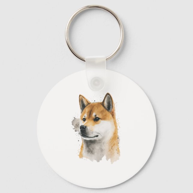 Happy Akita Dog Schlüsselanhänger (Vorderseite)