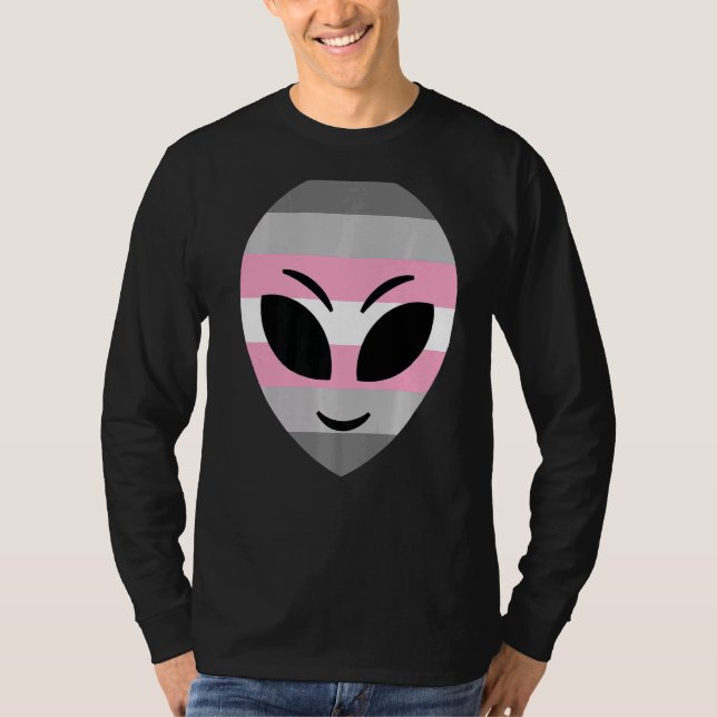 Happy Alien Demigirl Pride Flag T-Shirt (Vorderseite)