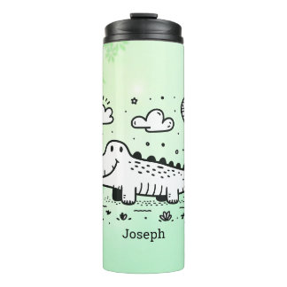 Happy Alligator mit Balloon - Niedliches Kinderzim Thermosbecher