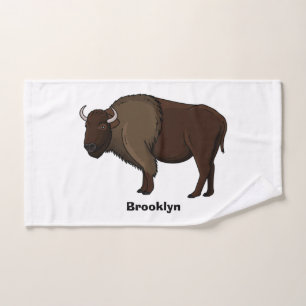 Happy American Bison Buffalo Illustration Badhandtuch Set