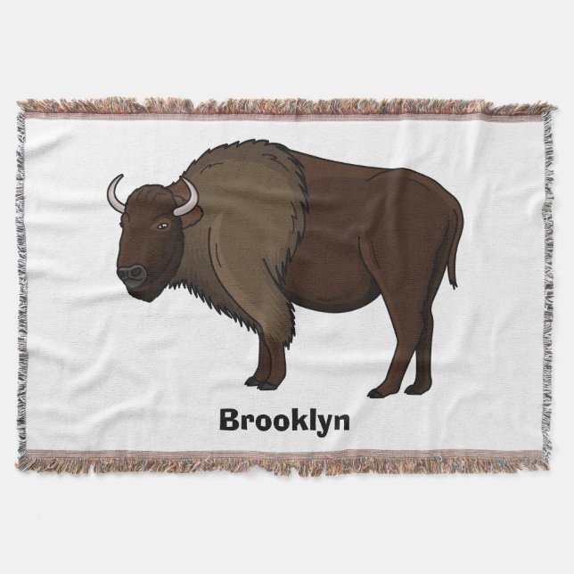 Happy American Bison Buffalo Illustration Decke (Vorderseite)