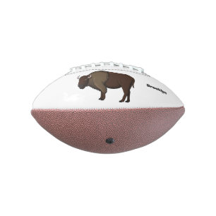 Happy American Bison Buffalo Illustration Football