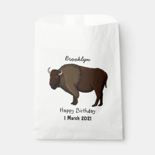 Happy American Bison Buffalo Illustration Geschenktütchen