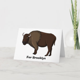 Happy American Bison Buffalo Illustration Karte