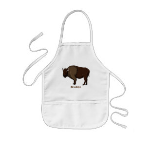 Happy American Bison Buffalo Illustration Kinderschürze