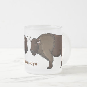 Happy American Bison Buffalo Illustration Mattglastasse