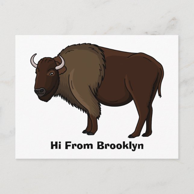 Happy American Bison Buffalo Illustration Postkarte (Vorderseite)