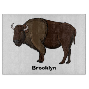 Happy American bison buffalo Illustration Schneidebrett
