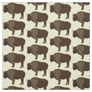 Happy American Bison Buffalo Illustration Stoff