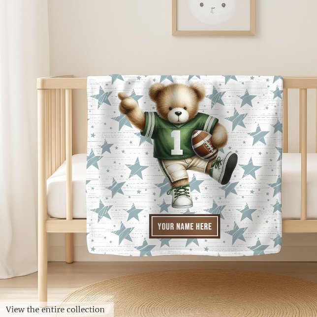 Happy American Football Teddy Bär Custom Kids Fleecedecke (Happy American Football Teddy Bear Custom Kids Fleece Blanket )