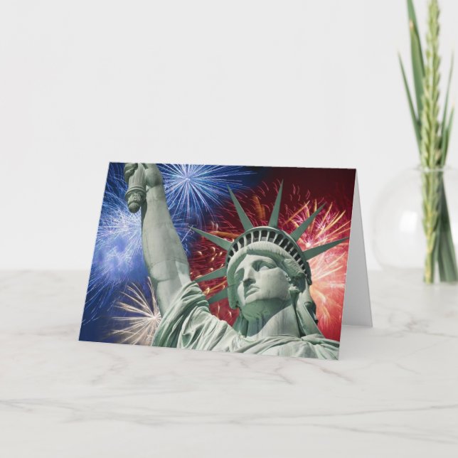 Happy Amerikanische Unabhängigkeitstag Fireworks Karte (Vorderseite)