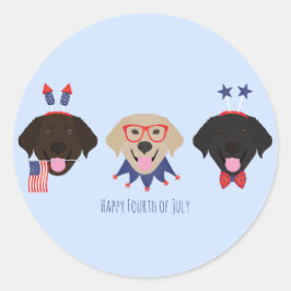 Happy Amerikanische Unabhängigkeitstag Labrador Re Runder Aufkleber