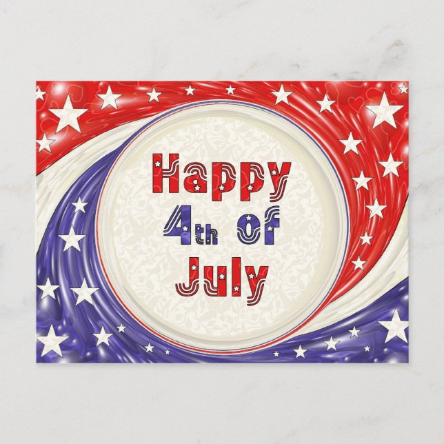 Happy Amerikanische Unabhängigkeitstag Postkarte (Vorderseite)