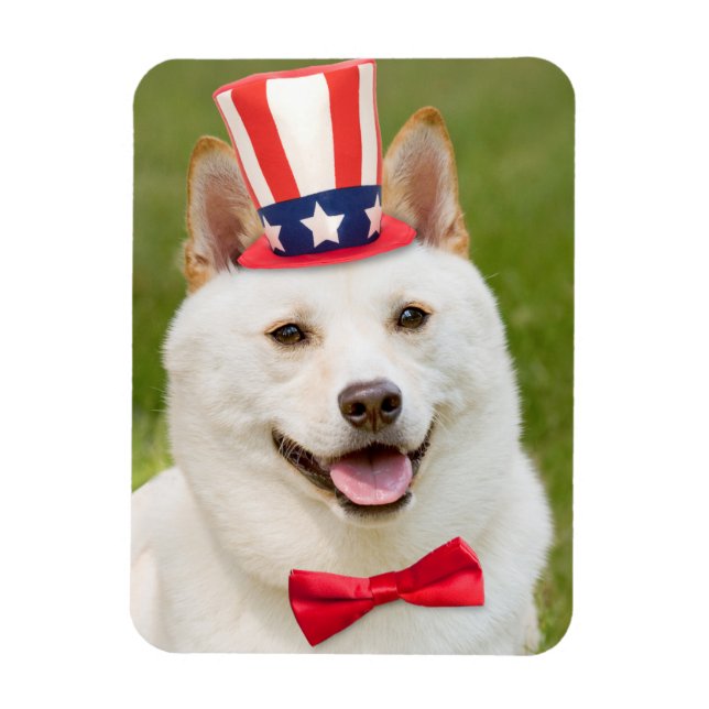 Happy Amerikanische Unabhängigkeitstag Shiba Inu H Magnet (Vertikal)