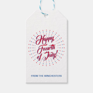 Happy Amerikanische Unabhängigkeitstag-Skript-Star Geschenkanhänger