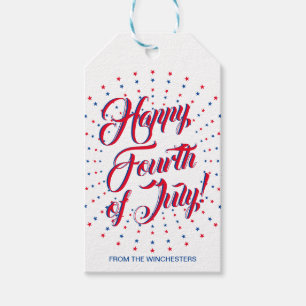 Happy Amerikanische Unabhängigkeitstag-Skript-Star Geschenkanhänger