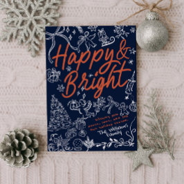 Happy and Bright Christmas and Holiday Card Feiertagskarte